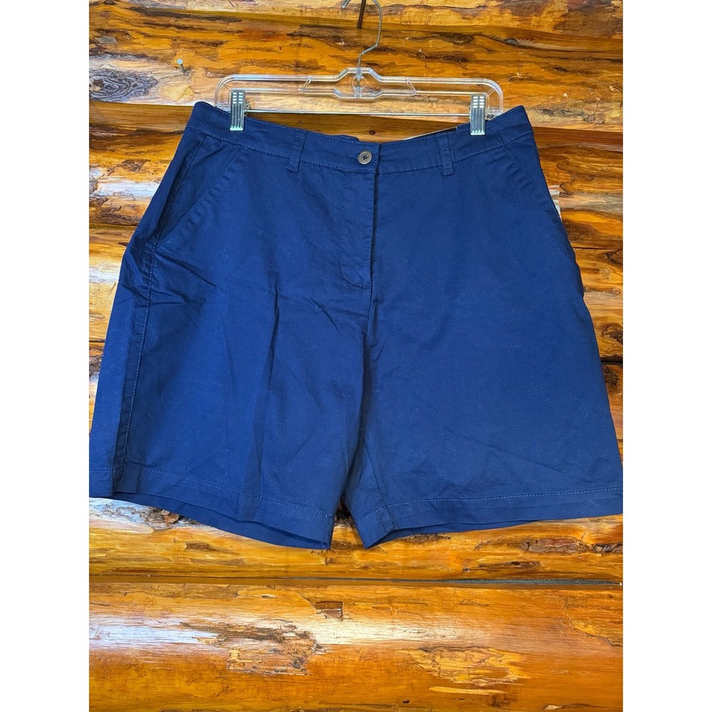 Kim Rogers Comfort Waist Blue Chino Shorts Size 14